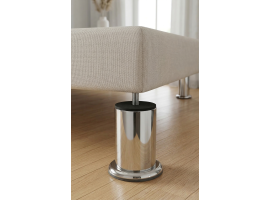 10 cm Metal Baza Ayağı - 60’lık Metal Bingolu M10 Saplamalı - Krom Kaplama- 25 adet