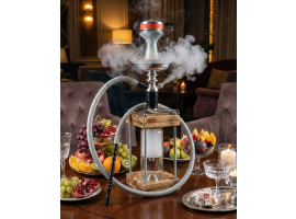 Ahşap Tasarım Özel Nargile Seti Ince Yuvarlak Modeli