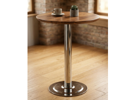 71 cm Krom Merkezi Masa Ayağı - Ahşap Tabla Uyumlu (60mm Sütun, 38cm Taban)